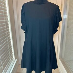 Black Ruffle Sleeve Dress